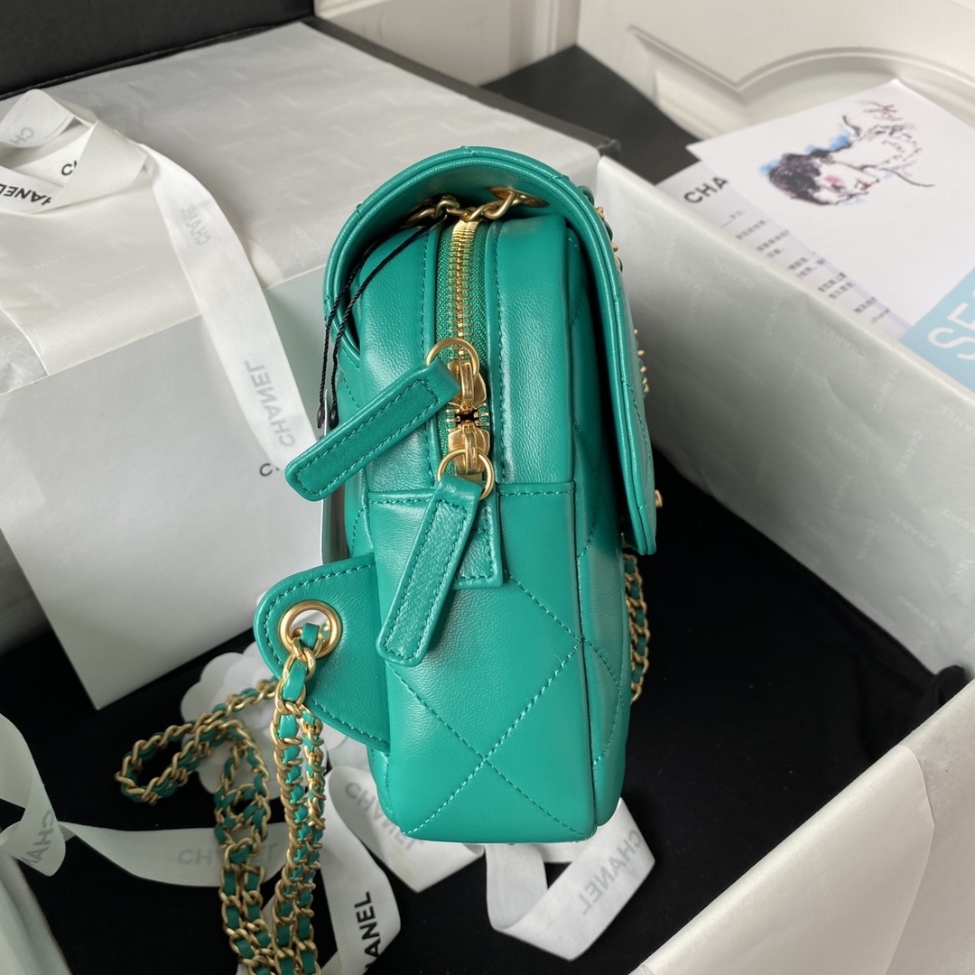 Lambskin Mini Backpack AS3884 Jade Green